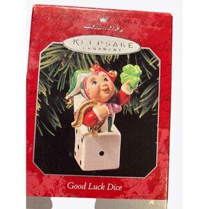 Hallmark Keepsake Ornament 1998 Good Luck Dice Elf With Clover